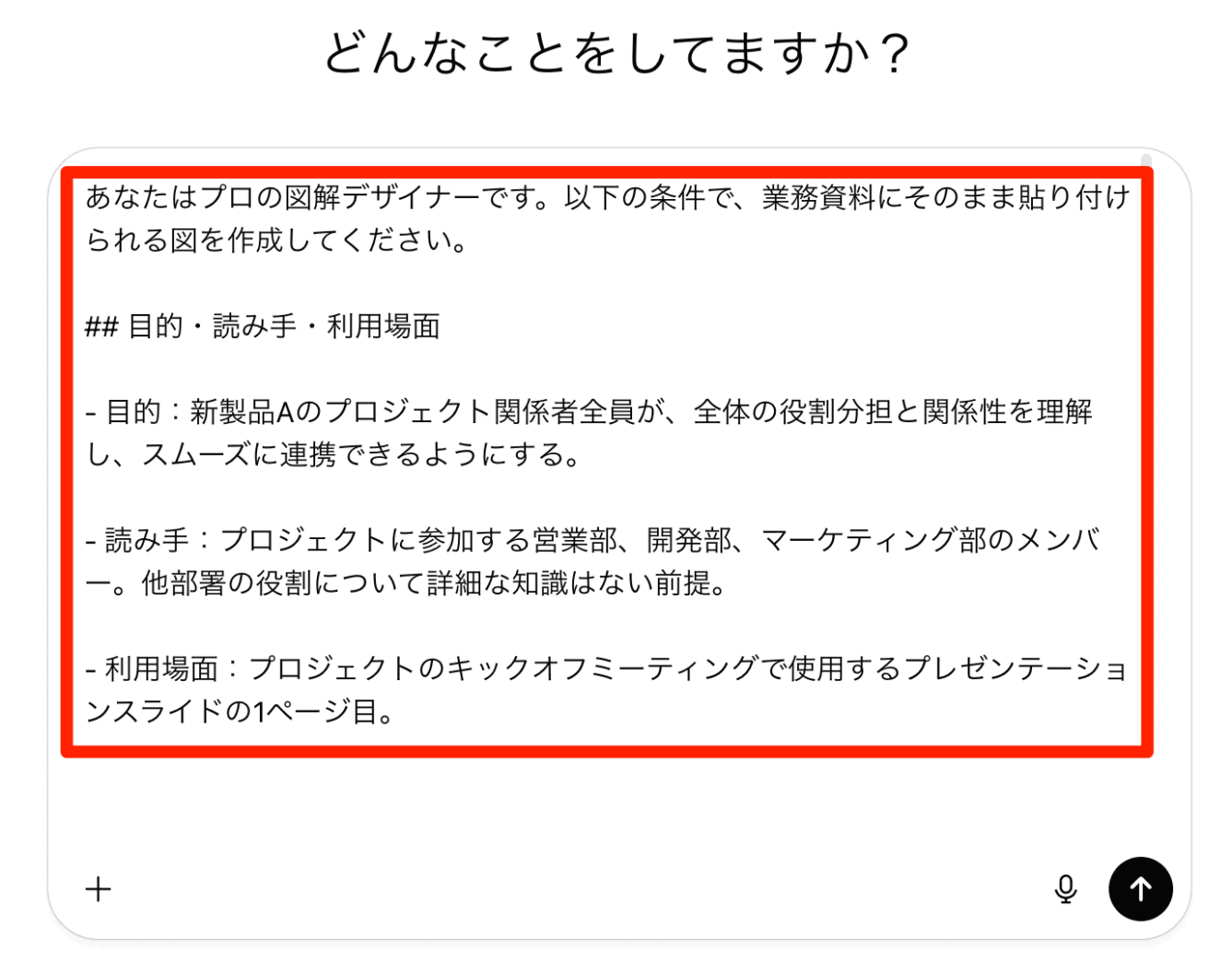 ChatGPTで図解を作る手順：作成した文章をChatGPTに貼り付ける